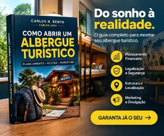 Livro Como abrir um albergue turístico de Carlos N. Bento e Carlos Jobs com guia completo cobrindo planejamento, legalização, estrutura e marketing hoteleiro.