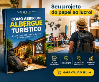 Livro Como abrir um albergue turístico de Carlos N. Bento e Carlos Jobs com guia prático de planejamento, legalização, gestão e marketing hoteleiro.