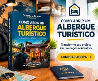 Livro Como abrir um albergue turístico de Carlos N. Bento e Carlos Jobs com guia do planejamento à primeira hospedagem.