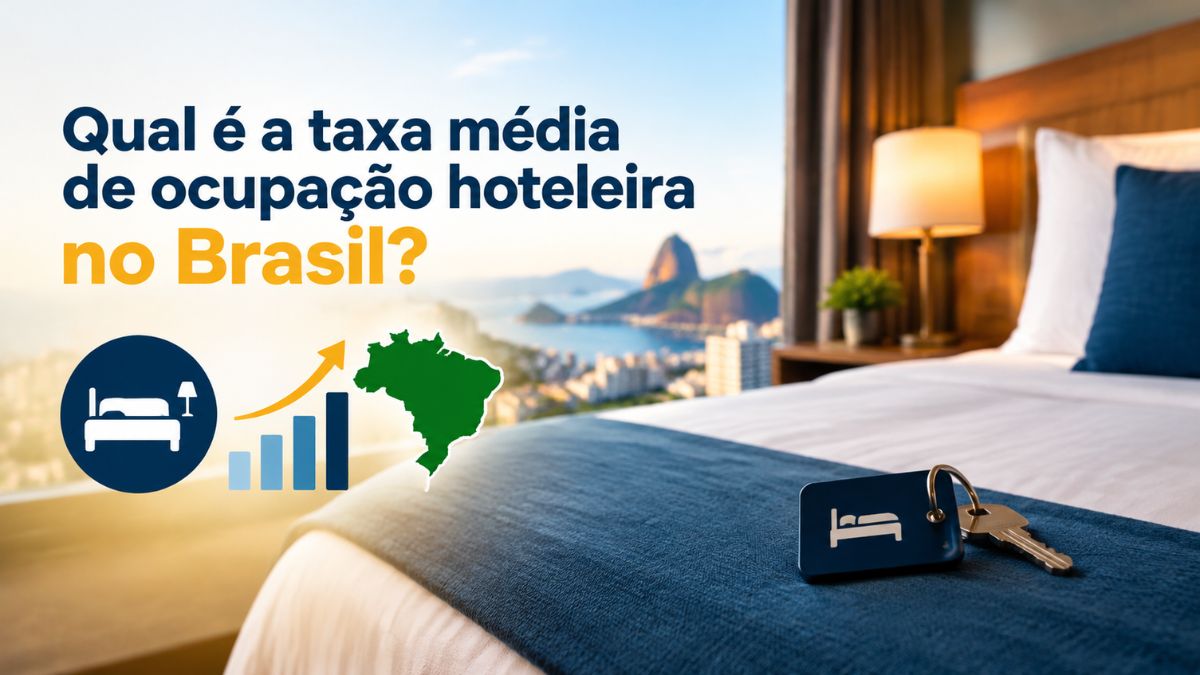 Qual é a taxa média de ocupação hoteleira no Brasil